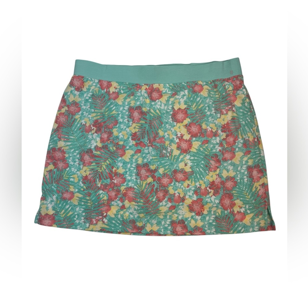 IZOD Golf Skort Women’s XL Floral‎ Tropical Print Pull-On Stretch Lined Pocketed